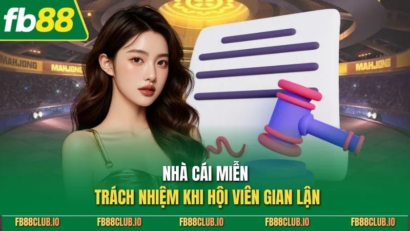 Nhà cái miễn trách nhiệm khi hội viên gian lận